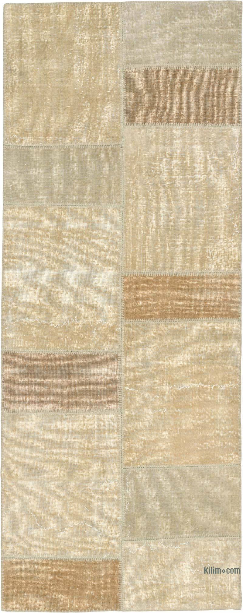 Patchwork Hand-Knotted Turkish Rug - 3' 3" x 8' 3" (39" x 99") - K0080917
