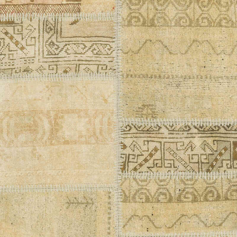 Patchwork Hand-Knotted Turkish Rug - 2' 11" x 6' 10" (35" x 82") - K0080919