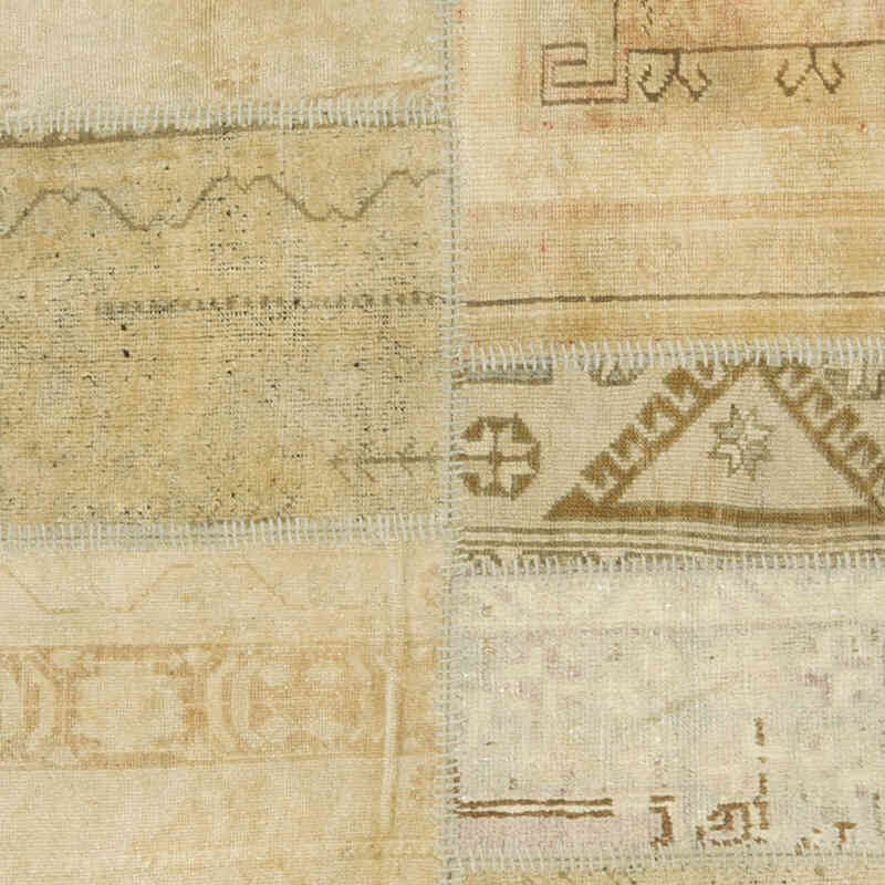 Patchwork Hand-Knotted Turkish Rug - 2' 11" x 10' 4" (35" x 124") - K0080921