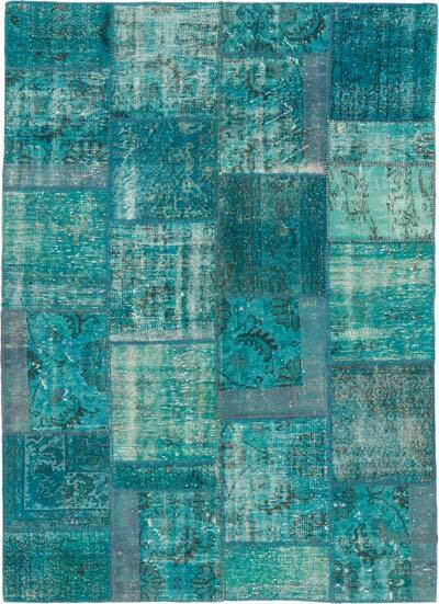 Patchwork Hand-Knotted Turkish Rug - 5' 11" x 8' 3" (71" x 99")