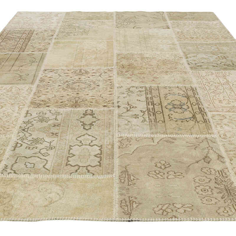Patchwork Hand-Knotted Turkish Rug - 6' 7" x 9' 10" (79" x 118") - K0080926
