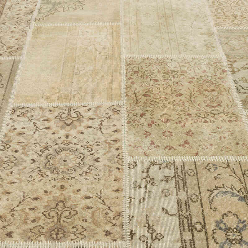 Patchwork Hand-Knotted Turkish Rug - 6' 7" x 9' 10" (79" x 118") - K0080926