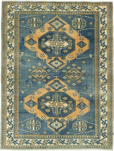 Vintage Turkish Hand-Knotted Rug - 4' 6" x 5' 11" (54" x 71")