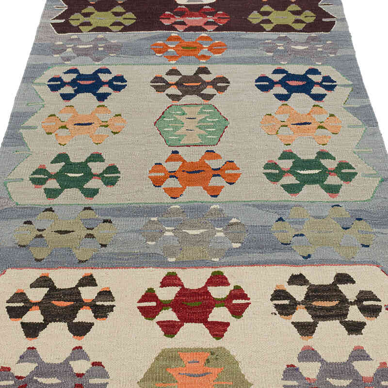 New Turkish Handwoven Kilim Runner - 3' 5" x 9' 10" (41" x 118") - K0080972
