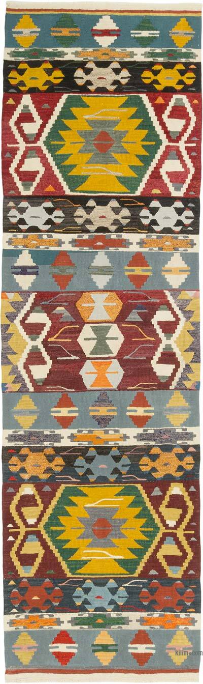 New Turkish Handwoven Kilim Runner - 3' 5" x 11' 8" (41" x 140")