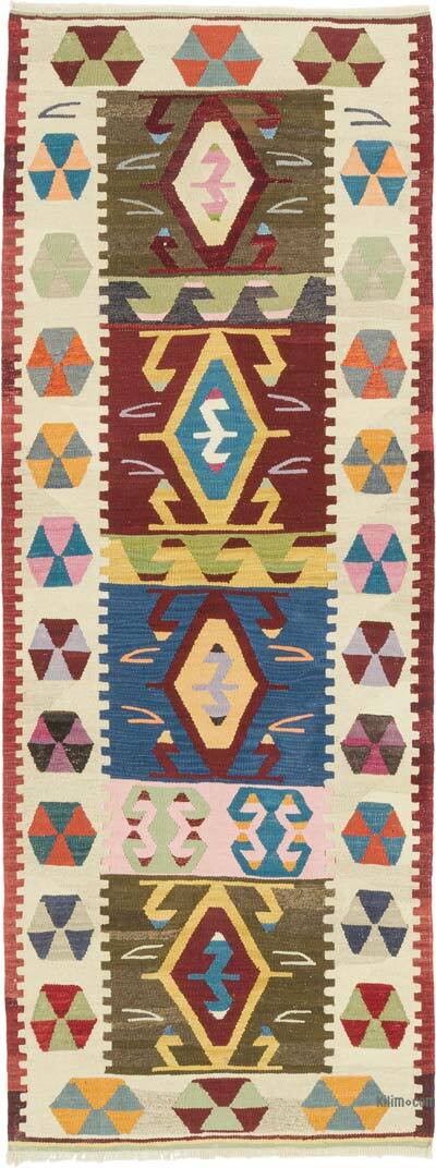 New Turkish Handwoven Kilim Runner - 3' 2" x 8' 5" (38" x 101")