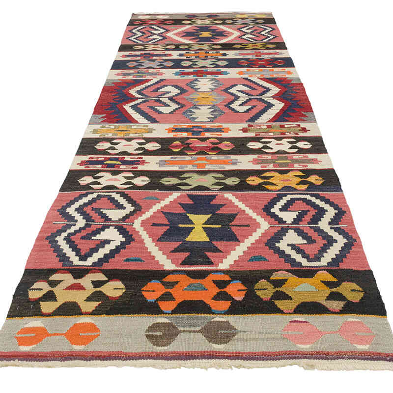 New Turkish Handwoven Kilim Runner - 3' 3" x 10' 8" (39" x 128") - K0080976