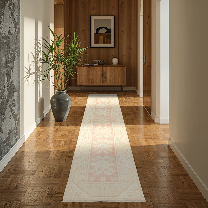 Pasillo Vintage Turco Anudado a Mano - 80 cm x 280 cm - K0080997