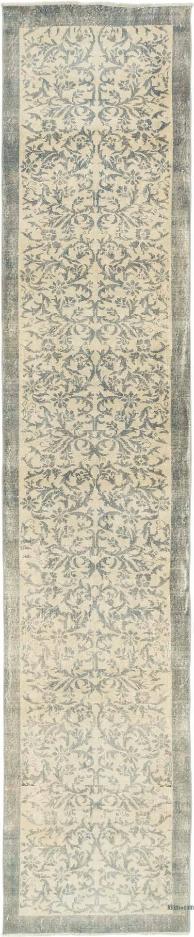 Pasillo Vintage Turco Anudado a Mano - 87 cm x 442 cm