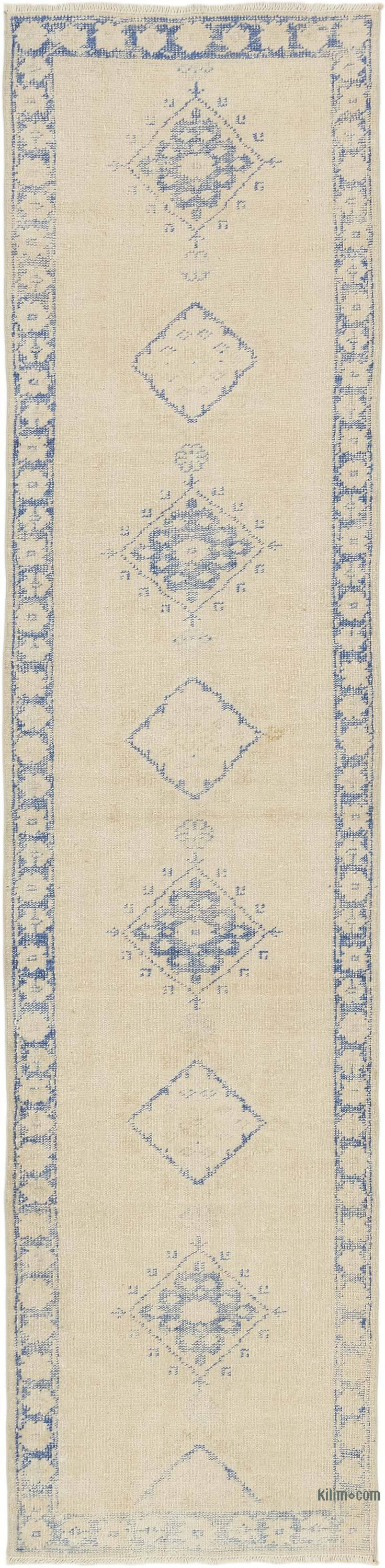 Pasillo Vintage Turco Anudado a Mano - 77 cm x 330 cm - K0081012
