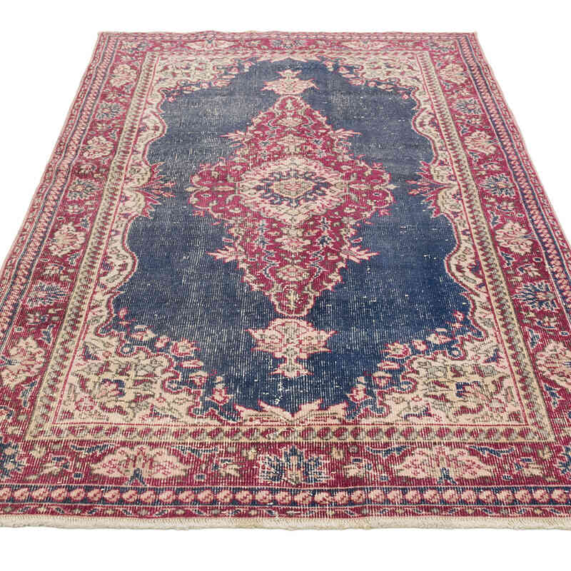 Alfombra Vintage Turca Anudada a Mano - 113 cm x 190 cm - K0081013