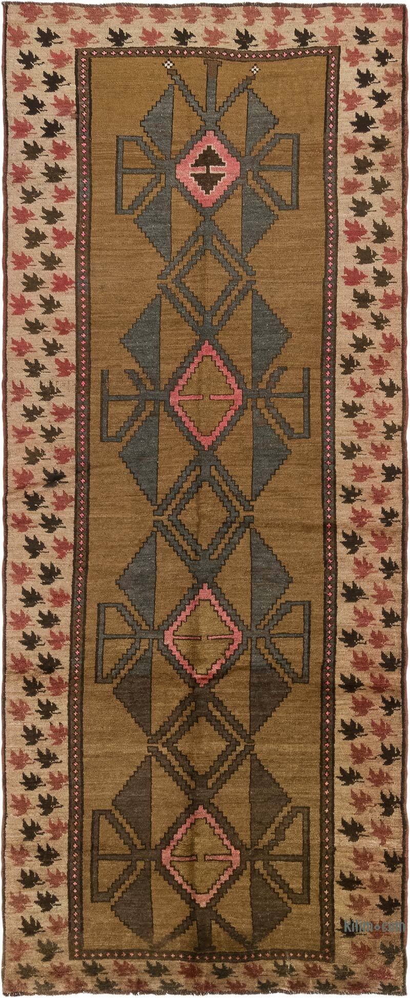 Pasillo Vintage Turco Anudado a Mano - 144 cm x 356 cm - K0081015