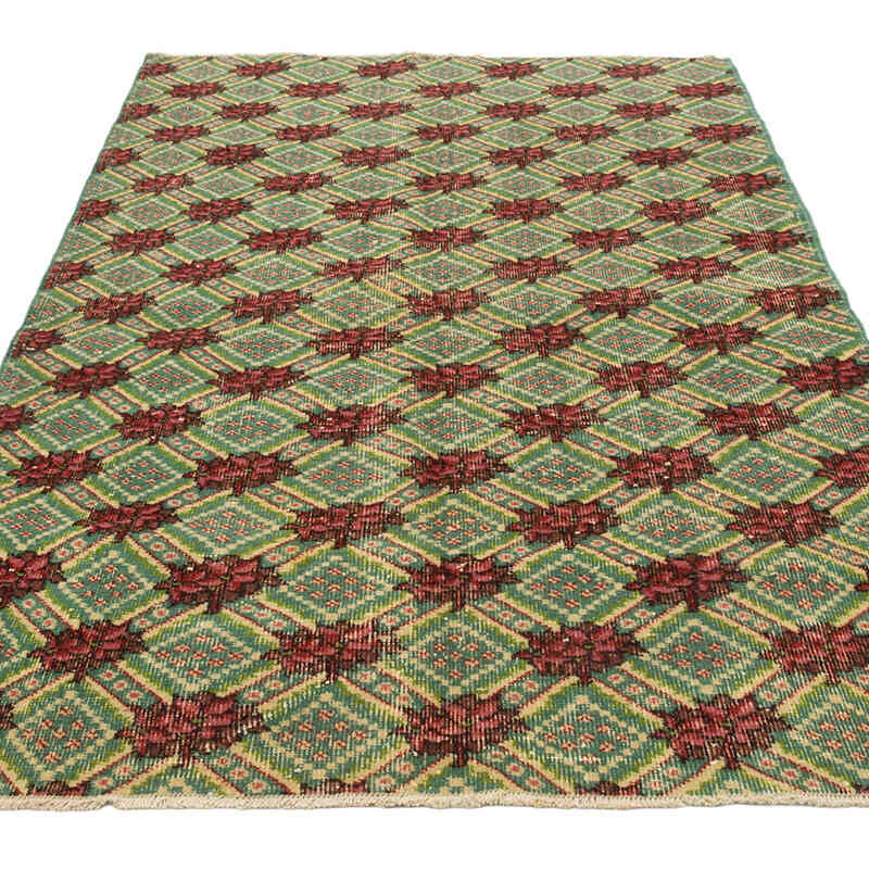 Alfombra Vintage Turca Anudada a Mano - 122 cm x 200 cm - K0081018