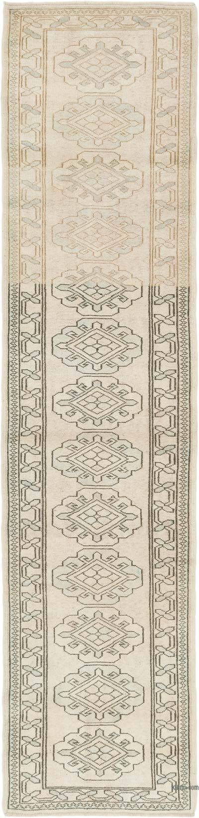 Pasillo Vintage Turco Anudado a Mano - 82 cm x 339 cm