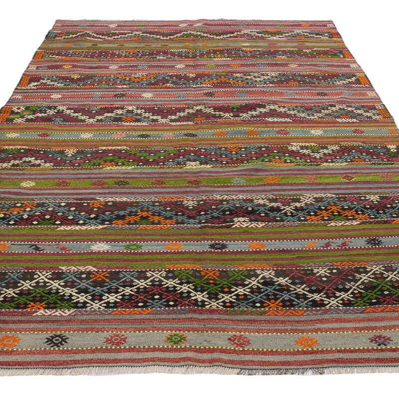 Vintage Manisa Kilim Rug - 5' 3" x 9' 2" (63" x 110") - K0081113
