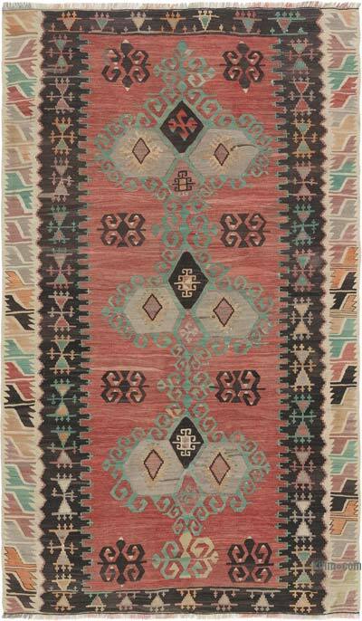 Vintage Afyon Kilim Rug - 3' 10" x 6' 8" (46" x 80")