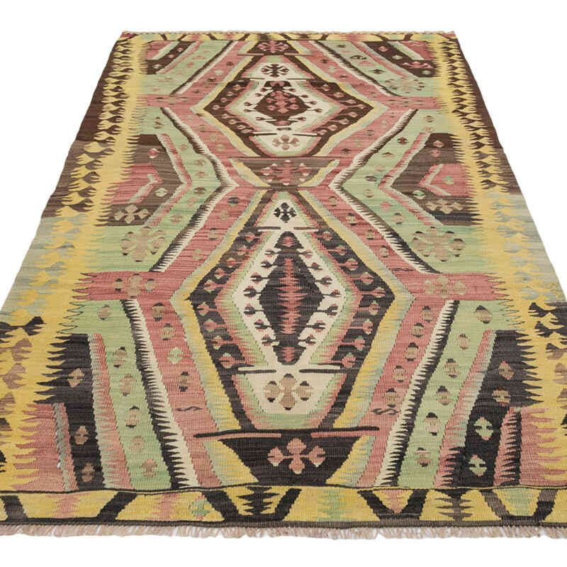 Alfombra Vintage Turca Anudada a Mano - 114 cm x 215 cm - K0081135