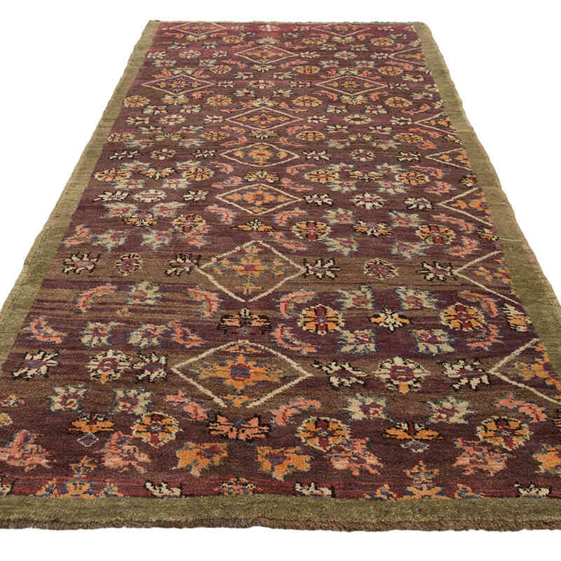 Pasillo Vintage Turco Anudado a Mano - 133 cm x 323 cm - K0081136