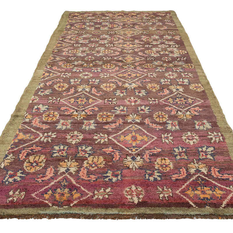 Pasillo Vintage Turco Anudado a Mano - 133 cm x 323 cm - K0081136