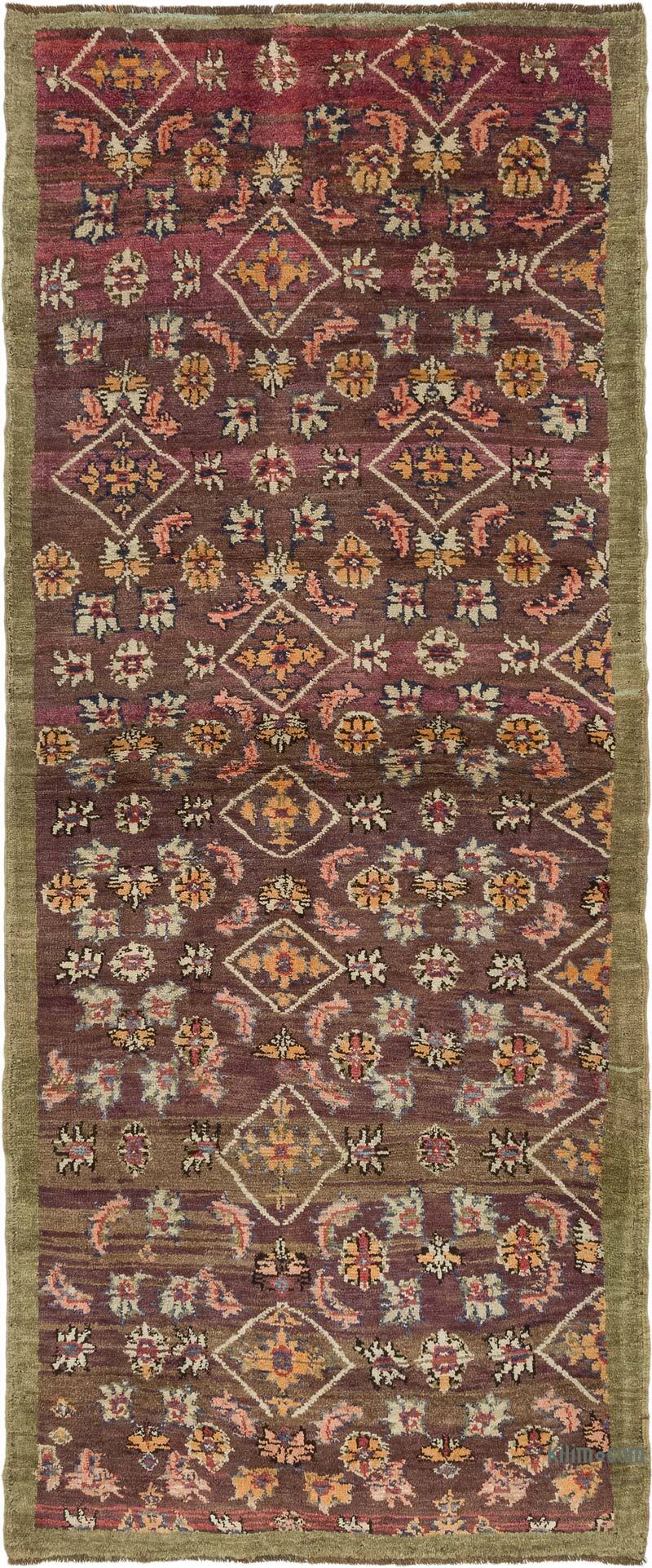 Pasillo Vintage Turco Anudado a Mano - 133 cm x 323 cm - K0081136