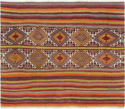 Vintage Afyon Kilim Rug - 4' 5" x 3' 8" (53" x 44")