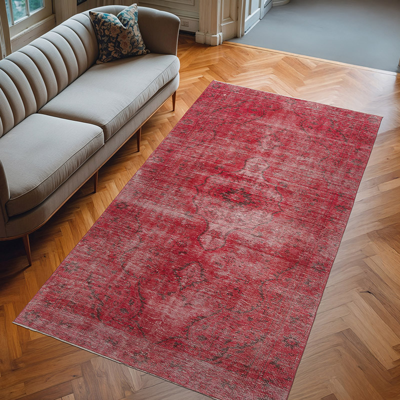 Over-dyed Vintage Hand-Knotted Turkish Rug - 5' 3" x 9' 6" (63" x 114") - K0081831