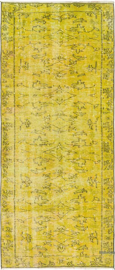 Alfombra Turca Vintage Sobre-teñida - 83 cm x 193 cm