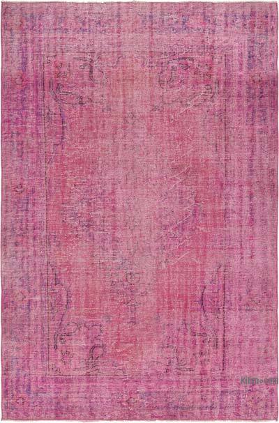 Over-dyed Vintage Hand-Knotted Turkish Rug - 6' 5" x 9' 8" (77" x 116")