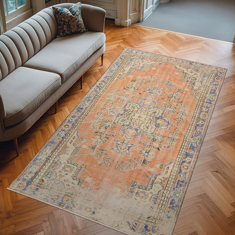 Vintage Turkish Hand-Knotted Rug - 5' 2" x 9'  (62" x 108") - K0081863