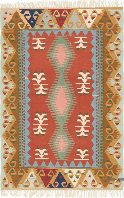 New Handwoven Turkish Kilim Rug - 4' 1" x 6'  (49" x 72")