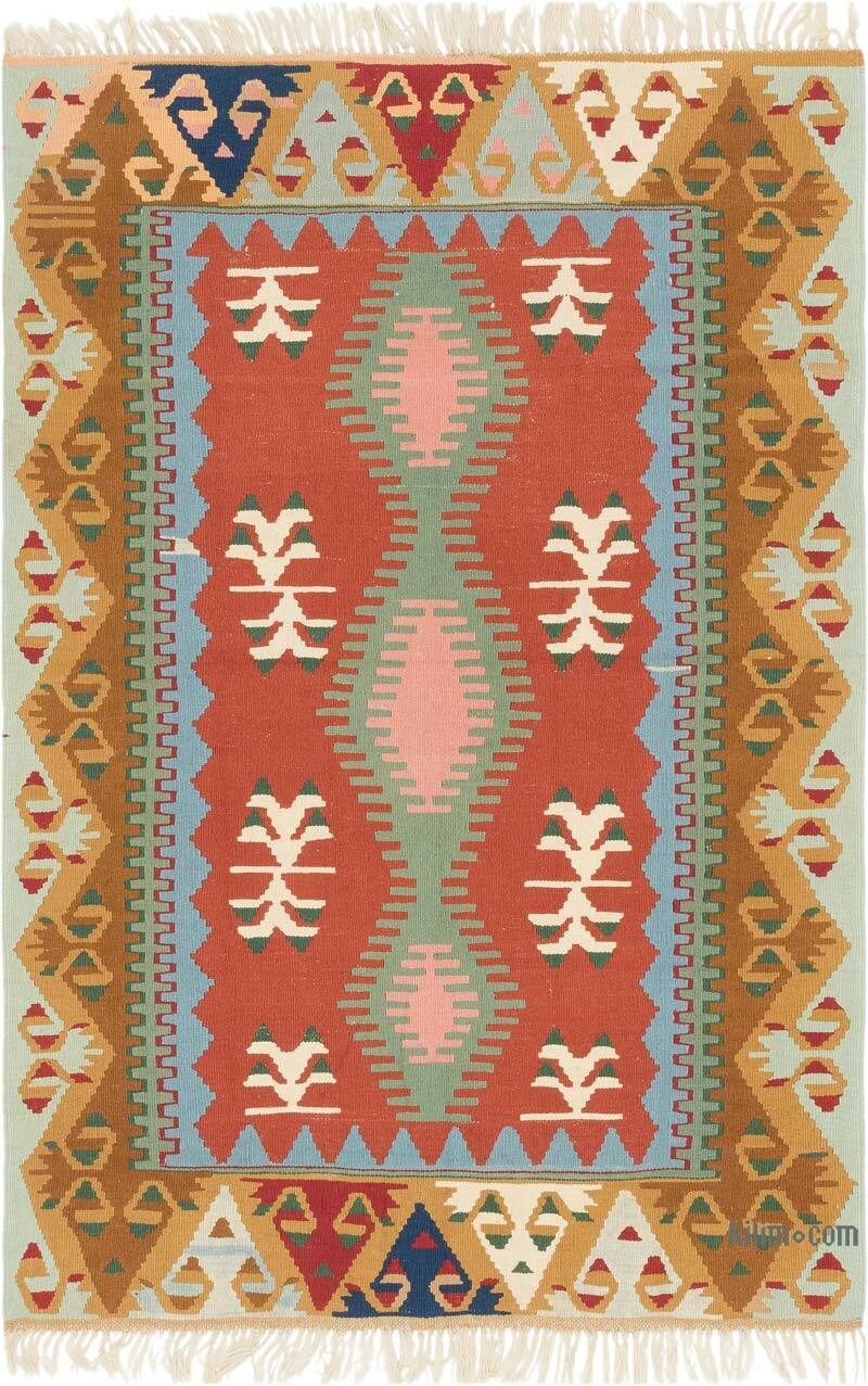 New Handwoven Turkish Kilim Rug - 4' 1" x 6'  (49" x 72") - K0081915