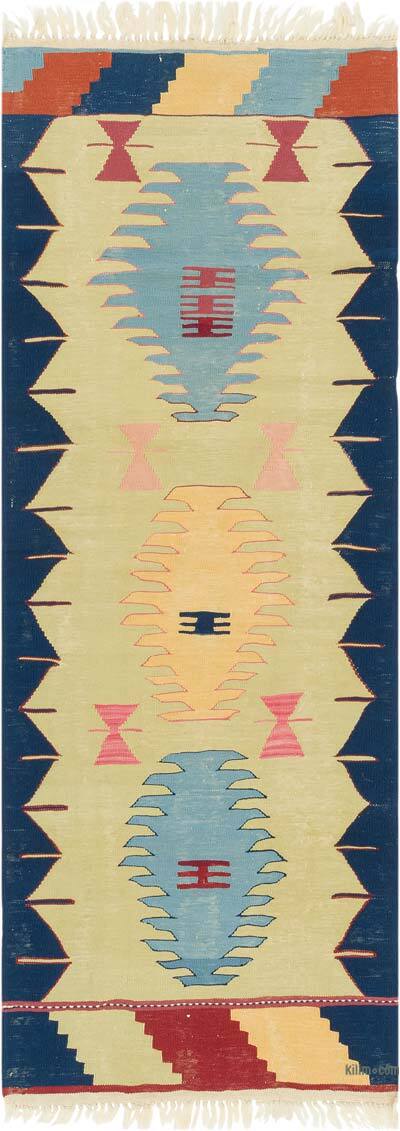 New Handwoven Turkish Kilim Rug - 2' 7" x 6' 11" (31" x 83")