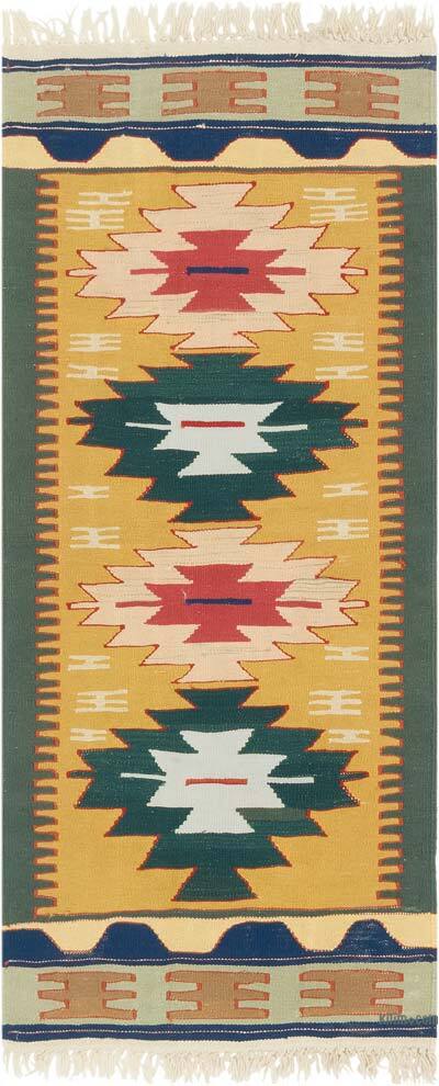 New Handwoven Turkish Kilim Rug - 2' 4" x 5' 7" (28" x 67")