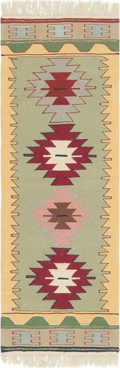 New Handwoven Turkish Kilim Rug - 2' 2" x 5' 11" (26" x 71")