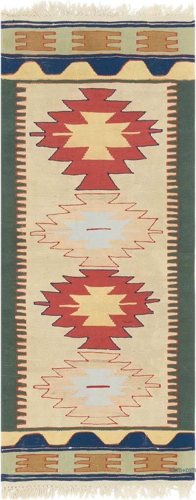 New Handwoven Turkish Kilim Rug - 2' 4" x 5' 8" (28" x 68")