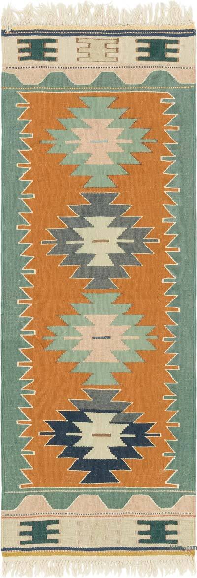 New Handwoven Turkish Kilim Rug - 2' 1" x 5' 9" (25" x 69")