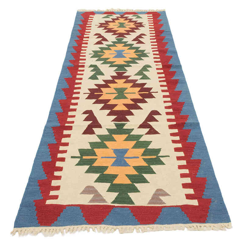 New Handwoven Turkish Kilim Rug - 2' 7" x 8' 2" (31" x 98") - K0081953