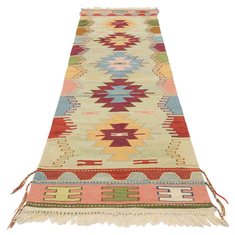 New Handwoven Turkish Kilim Rug - 2' 7" x 9' 3" (31" x 111") - K0081954