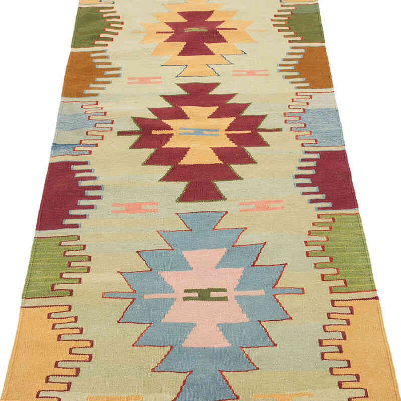 New Handwoven Turkish Kilim Rug - 2' 7" x 9' 3" (31" x 111") - K0081954