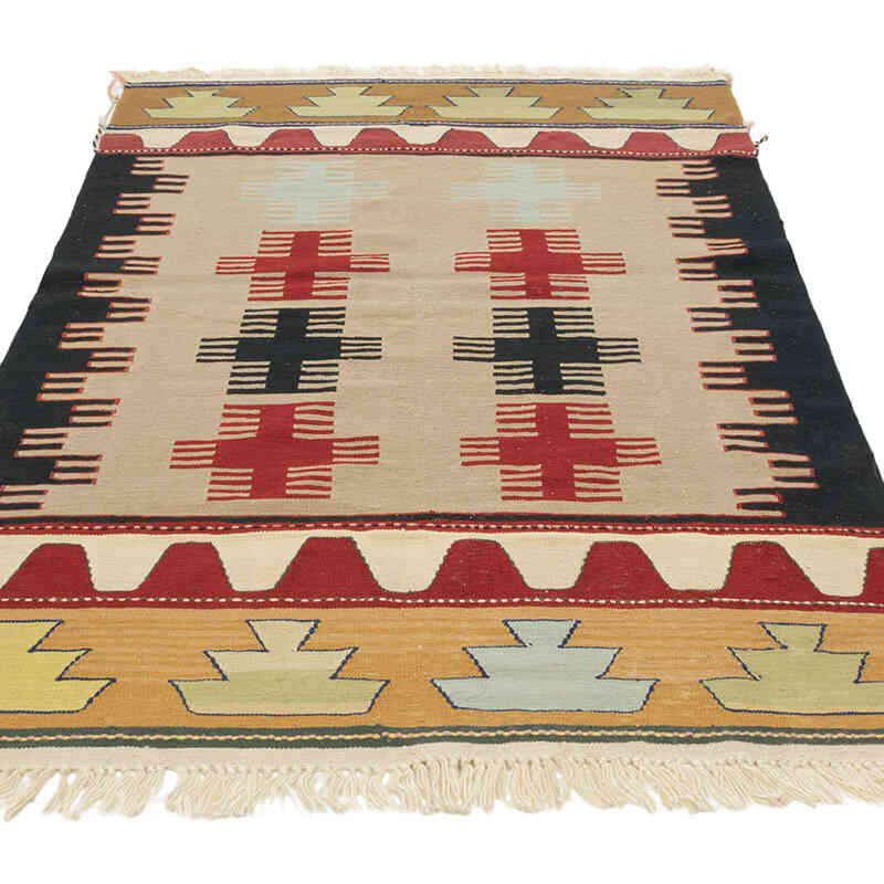 New Handwoven Turkish Kilim Rug - 3' 11" x 5' 7" (47" x 67") - K0081963