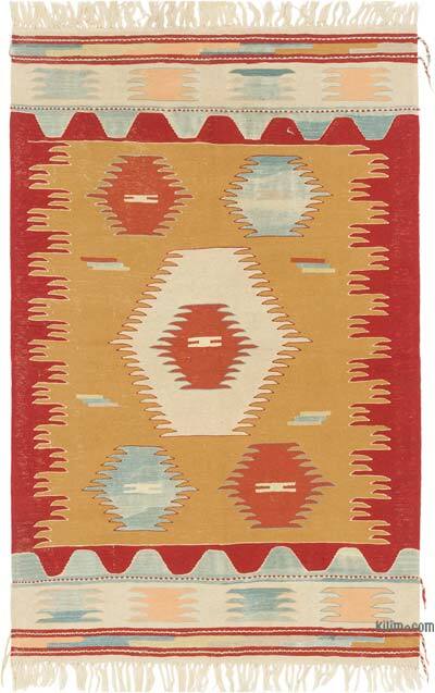 Yeni Kök Boya El Dokuma Kilim - 114 cm x 177 cm