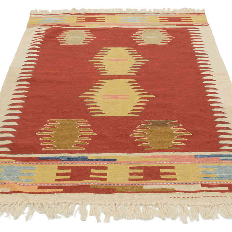 New Handwoven Turkish Kilim Rug - 4'  x 5' 11" (48" x 71") - K0081965