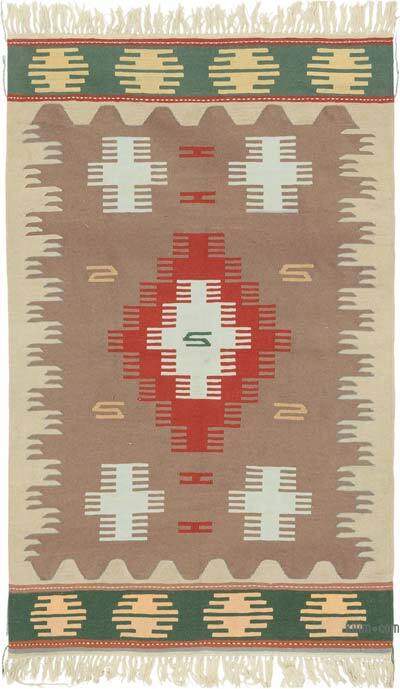 New Handwoven Turkish Kilim Rug - 3' 10" x 6' 3" (46" x 75")