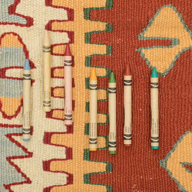 New Handwoven Turkish Kilim Rug - 3' 9" x 6'  (45" x 72") - K0082000