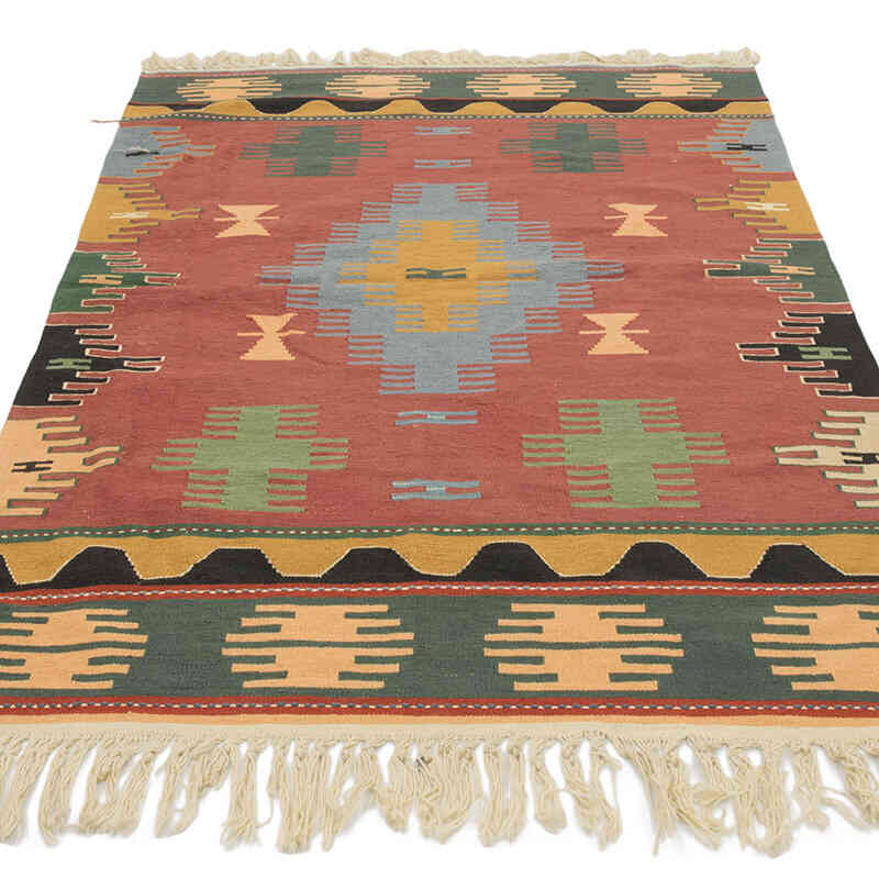 New Handwoven Turkish Kilim Rug - 3' 10" x 6' 2" (46" x 74") - K0082002