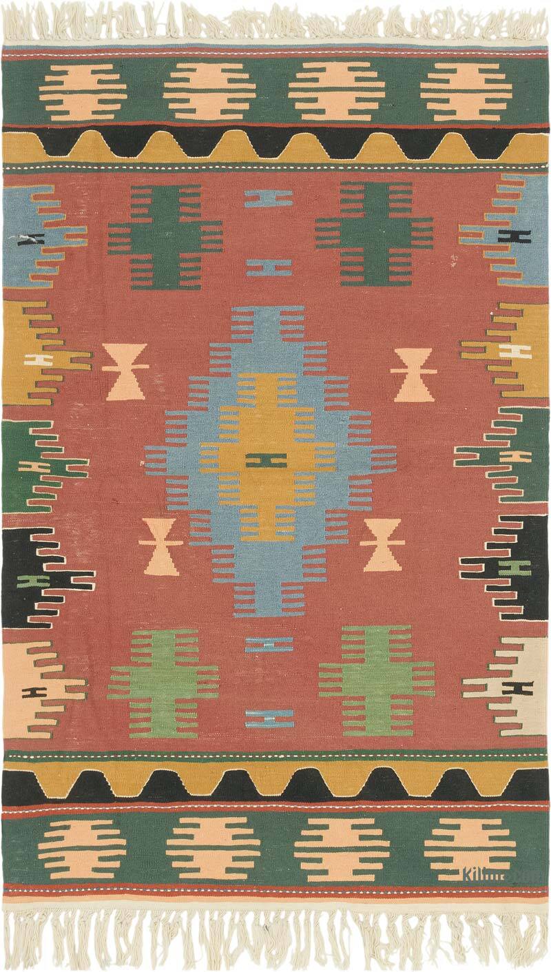 New Handwoven Turkish Kilim Rug - 3' 10" x 6' 2" (46" x 74") - K0082002