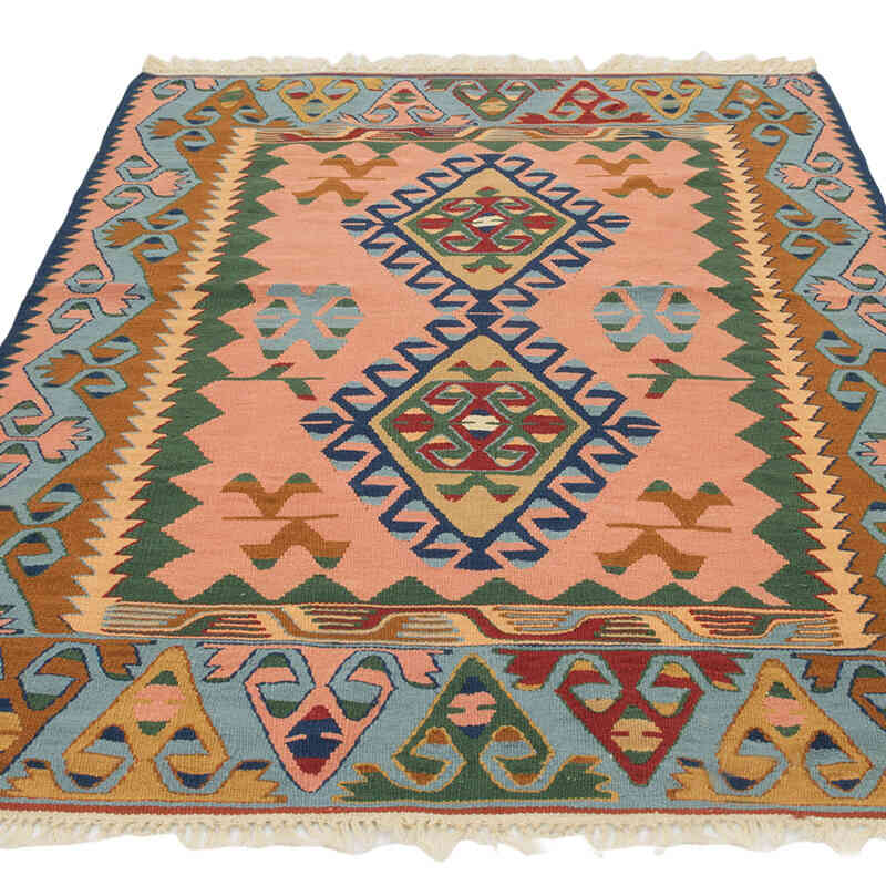 New Handwoven Turkish Kilim Rug - 4'  x 5' 10" (48" x 70") - K0082003