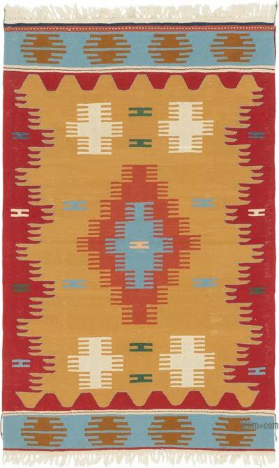 New Handwoven Turkish Kilim Rug - 3' 11" x 6' 3" (47" x 75")