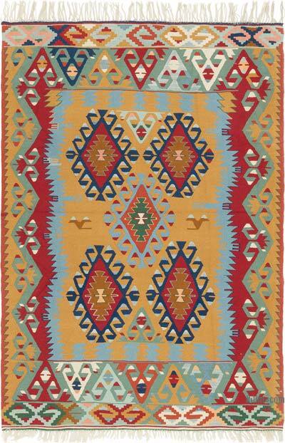 New Handwoven Turkish Kilim Rug - 4' 8" x 6' 9" (56" x 81")
