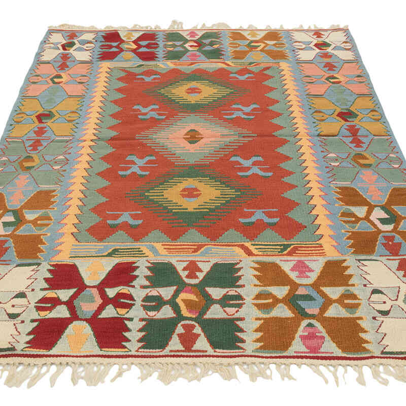 New Handwoven Turkish Kilim Rug - 3' 11" x 5' 9" (47" x 69") - K0082016